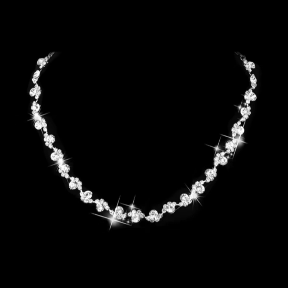Elegant Diamond Wave Necklace - Picture 3 of 3